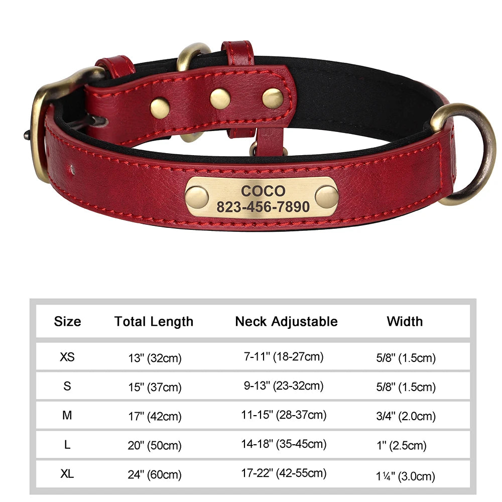 Personalized Dog Collar – Custom Engraved PU Leather