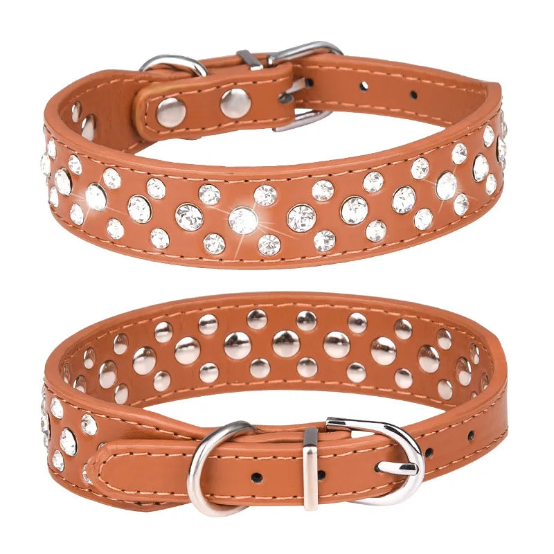 Adjustable Rhinestone Pet Collar – Small Dogs & Cats