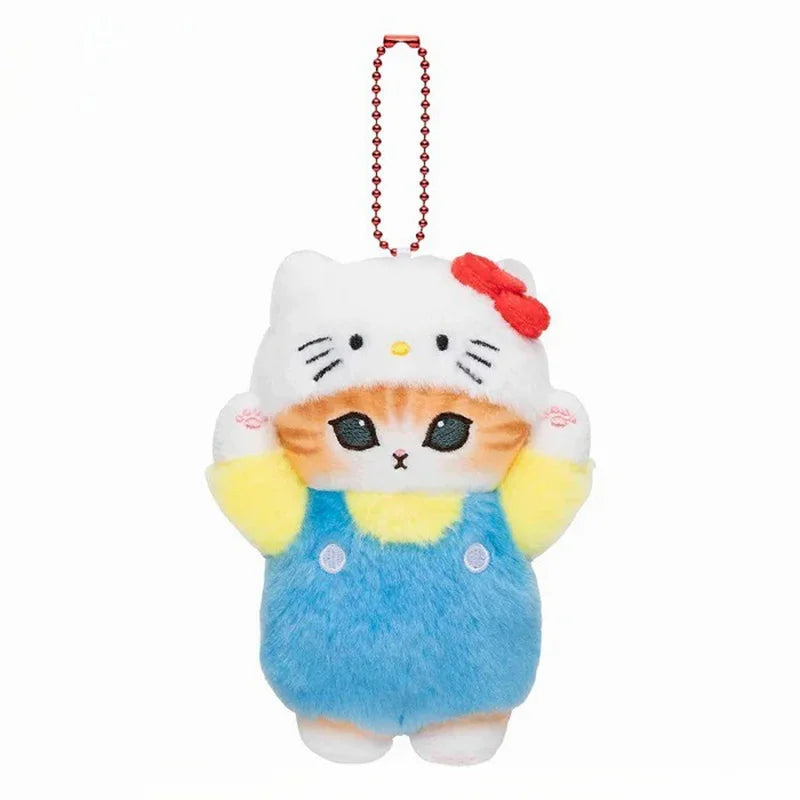 Kawaii Mofusand x Sanrio Plush Keychain – Hello Kitty, Kuromi & Hanyodon Backpack Pendant