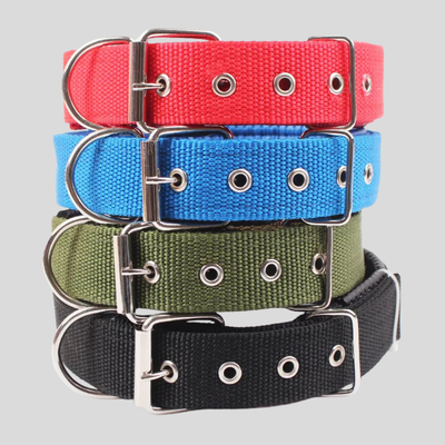 Solid Nylon Dog Collar – Adjustable for Small, Medium & Large Breeds