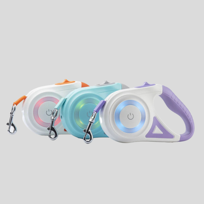 5M Retractable Dog Leash with LED Light – Durable Nylon & Adjustable Grip