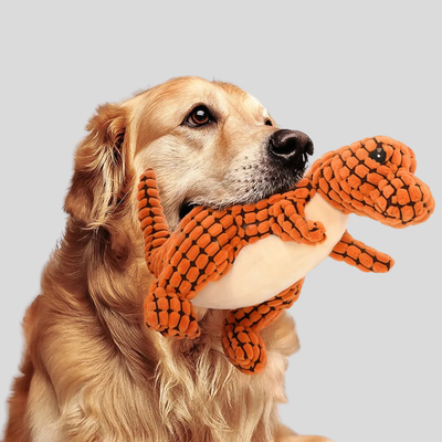 Fetch & Fancy Plush Dinosaur Pet Toy – Interactive Chew Toy for Dogs, Puppies, and Cats, Soft Stuffed Pet Supplies for Small Breeds