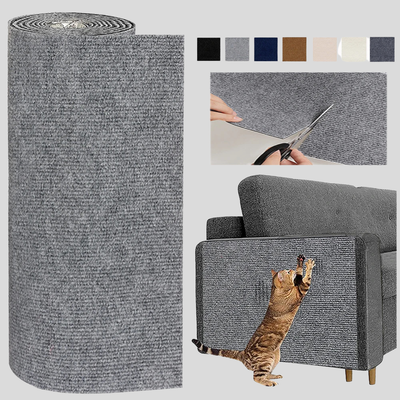 Fetch & Fancy Trimmable Cat Scratcher Sofa Protector – Self-Adhesive DIY Scratch Mat for Furniture, Walls, and Carpet