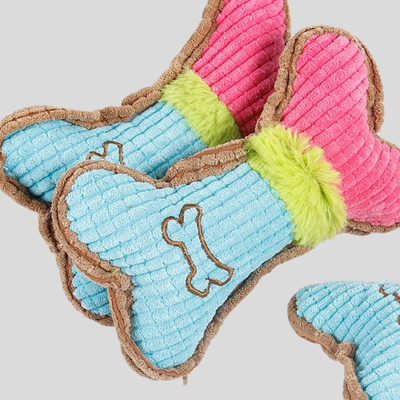 Dog Squeaky Plush Bone Toy – Durable Chew Toy for Small & Medium Breeds, Teething & Gum Care