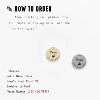 Custom Engraved Pet ID Tag – Collar Charm for Dogs & Cats