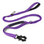 Reflective Shock-Absorbing Dog Leash – Tactical Bungee Lead with Car Seatbelt Clip for Large Dogs