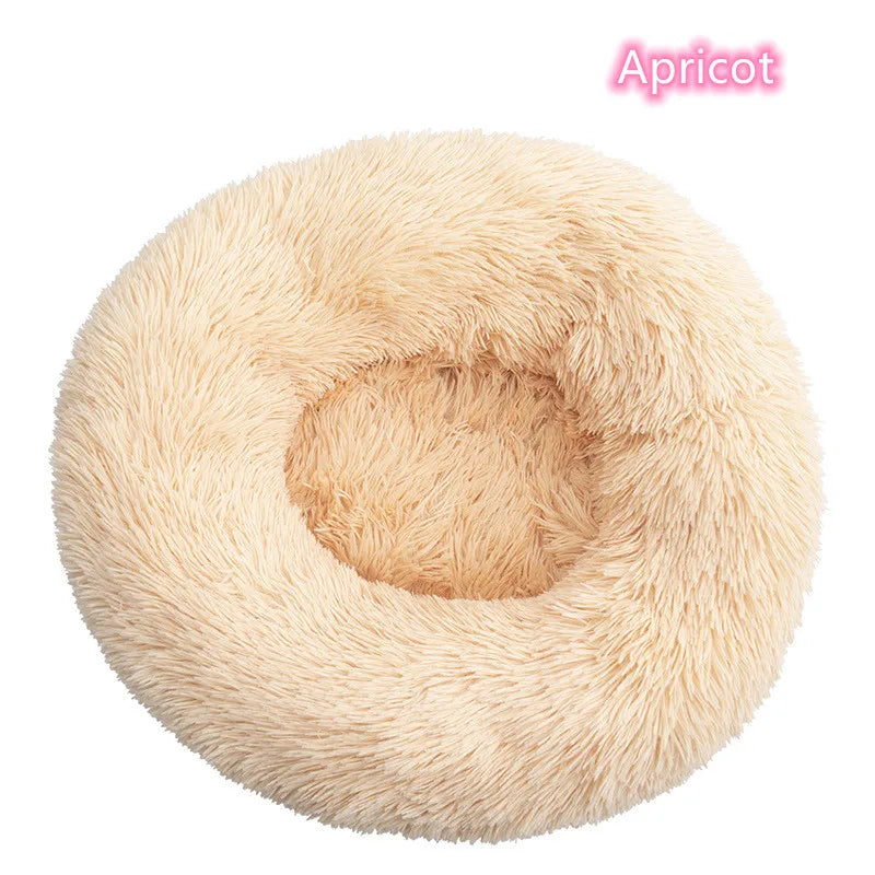 Super Soft Plush Cat Bed – Washable Donut Bed for Deep Sleep & Calming Comfort
