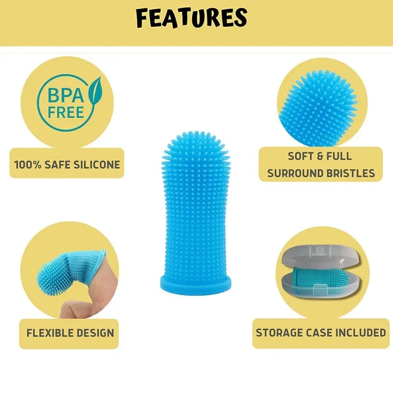 Fetch & Fancy Super Soft Silicone Pet Finger Toothbrush – Gentle Teeth Cleaning & Breath Care for Dogs & Cats