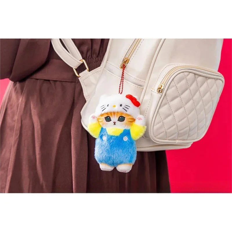 Kawaii Mofusand x Sanrio Plush Keychain – Hello Kitty, Kuromi & Hanyodon Backpack Pendant