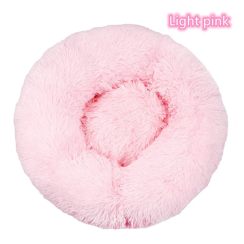 Super Soft Plush Cat Bed – Washable Donut Bed for Deep Sleep & Calming Comfort