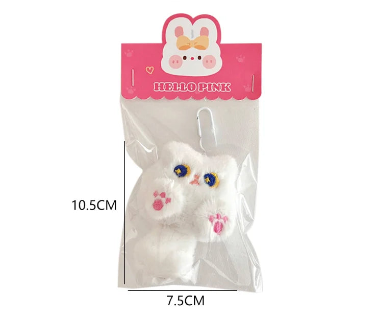 Cute Plush Cat Doll Pendant – Soft Cartoon Backpack Charm & Student Gift