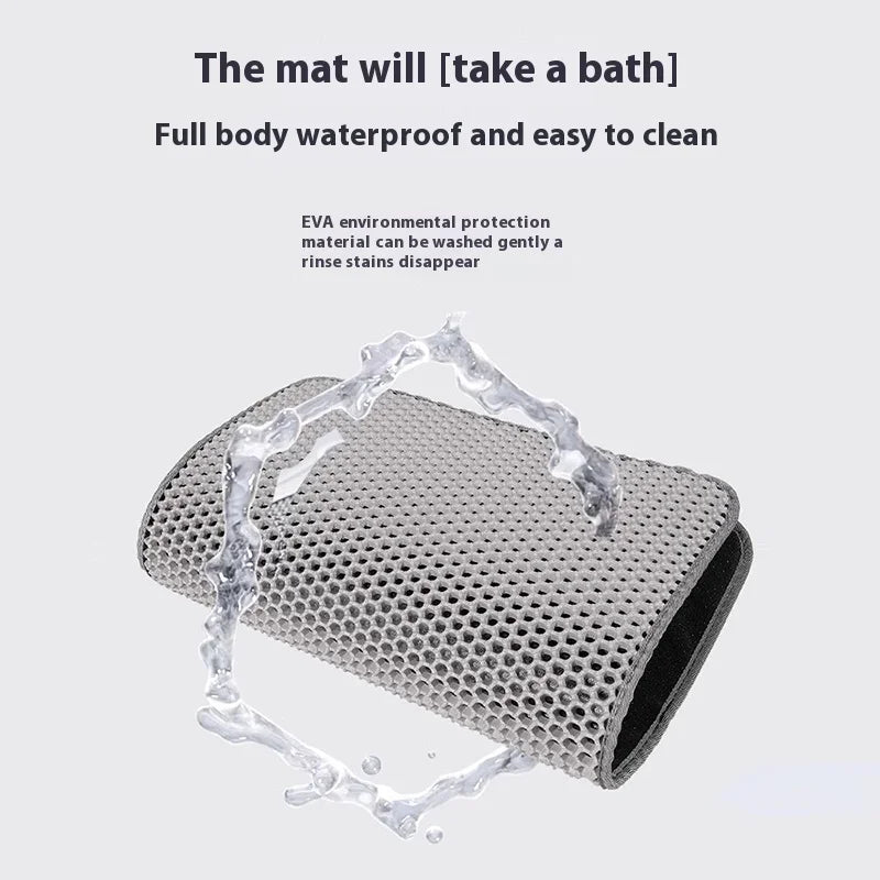 Fetch & Fancy Double-Layer Waterproof Cat Litter Mat – Non-Slip, Washable EVA Trapping Pad for Cats & Small Dogs