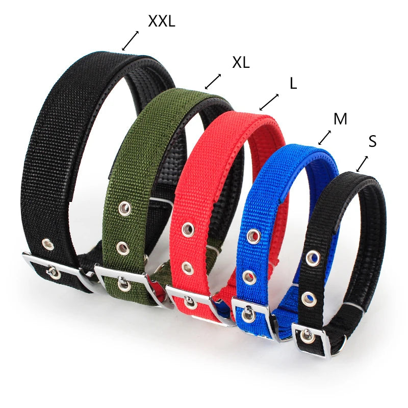 Solid Nylon Dog Collar – Adjustable for Small, Medium & Large Breeds