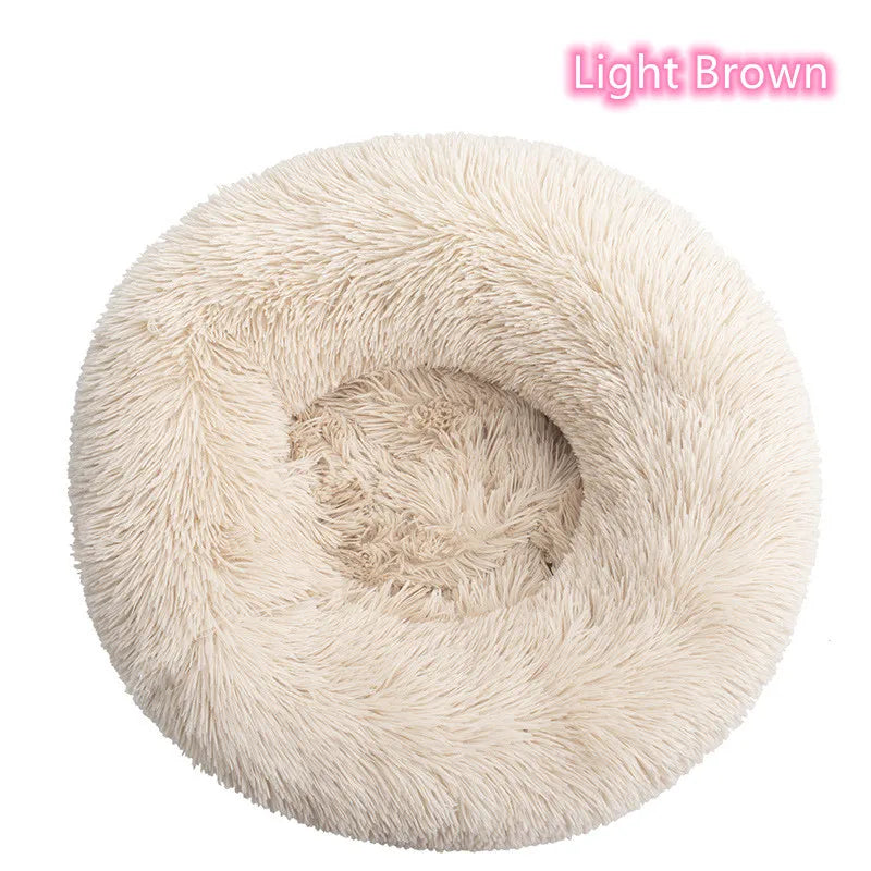 Super Soft Plush Cat Bed – Washable Donut Bed for Deep Sleep & Calming Comfort
