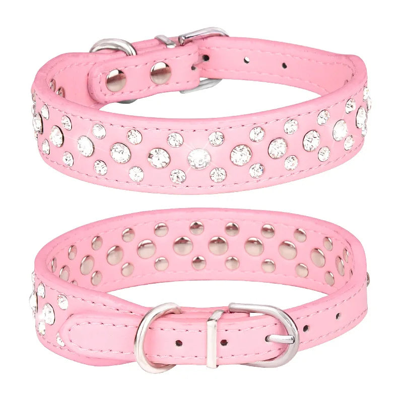 Adjustable Rhinestone Pet Collar – Small Dogs & Cats