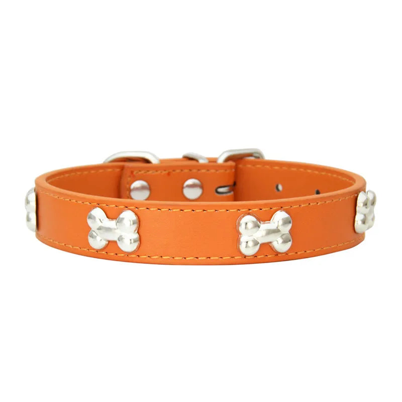 Bone Leather Pet Collar