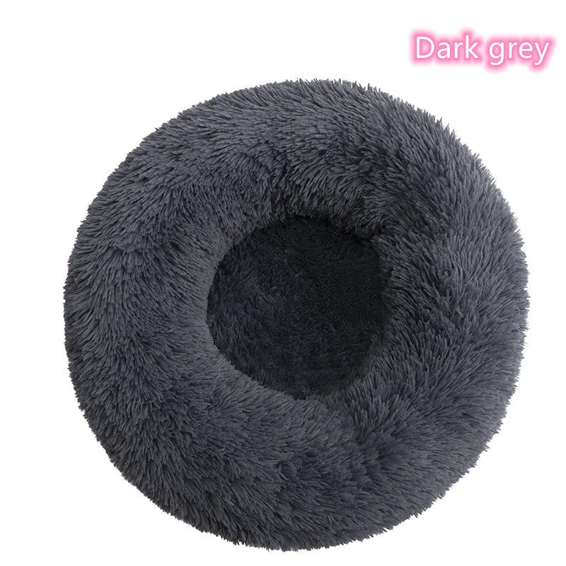Super Soft Plush Cat Bed – Washable Donut Bed for Deep Sleep & Calming Comfort