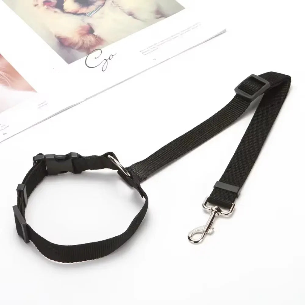 Adjustable Pet Car Seat Belt – Two-in-One Safety Leash for Dogs & Cats