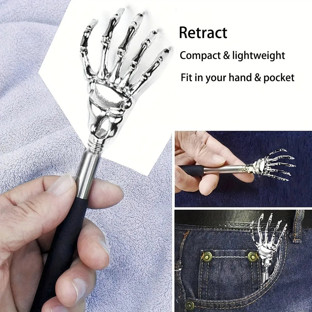 Portable Extendable Back Scratcher – Stainless Steel Telescoping Massager for Humans & Pets