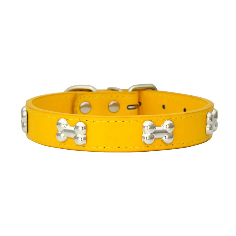 Bone Leather Pet Collar