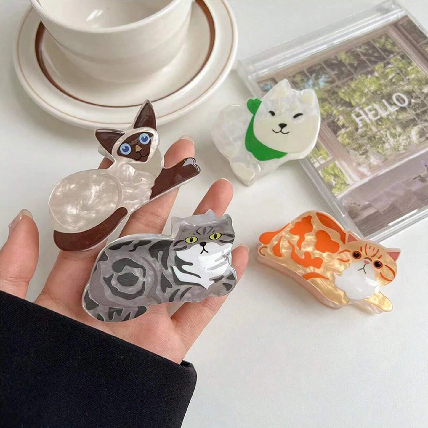 Cute Cat Hairpin – Stylish Clip for Short & Long Hair, Girls, Students & Gifts