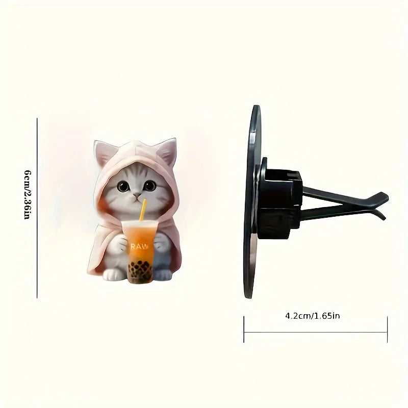 Cute Cat Car Vent Clip – Acrylic Aromatherapy Diffuser with Long-Lasting Fragrance