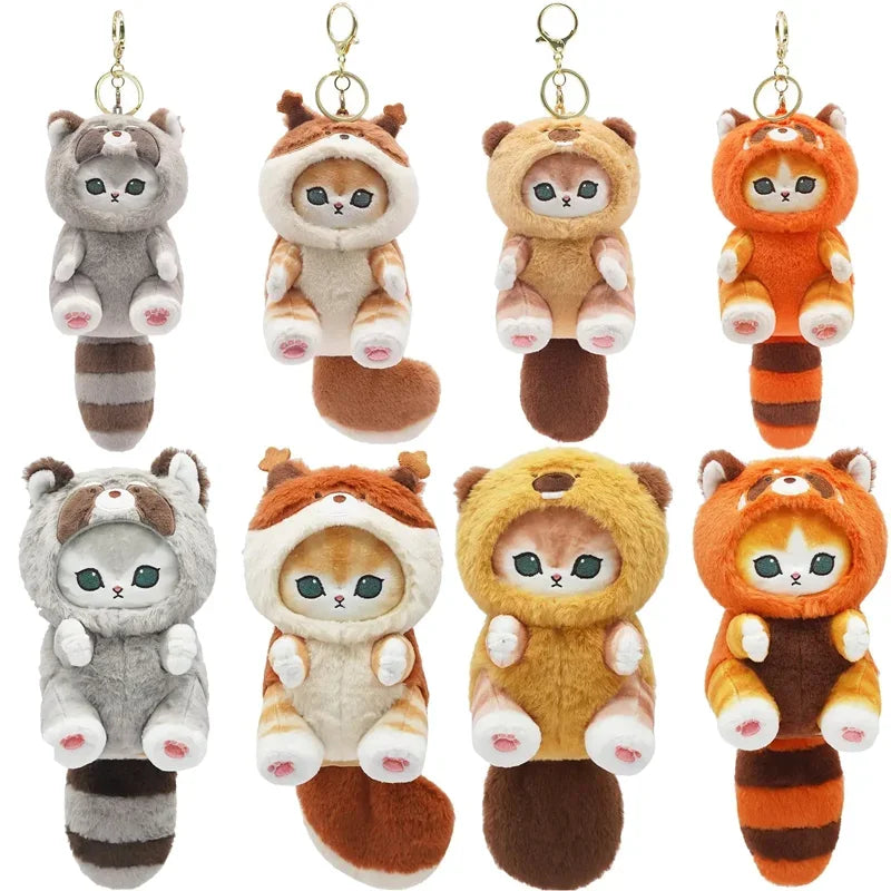 Kawaii Mofusand Shark Cat Keychain – Cartoon Pendant for Bags, Dolls & Decor