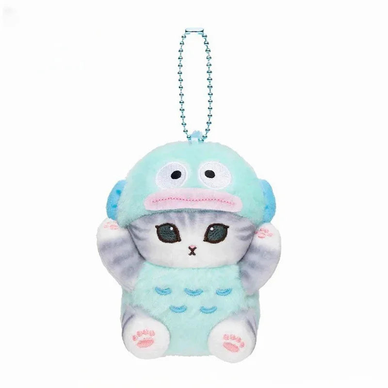 Kawaii Mofusand x Sanrio Plush Keychain – Hello Kitty, Kuromi & Hanyodon Backpack Pendant