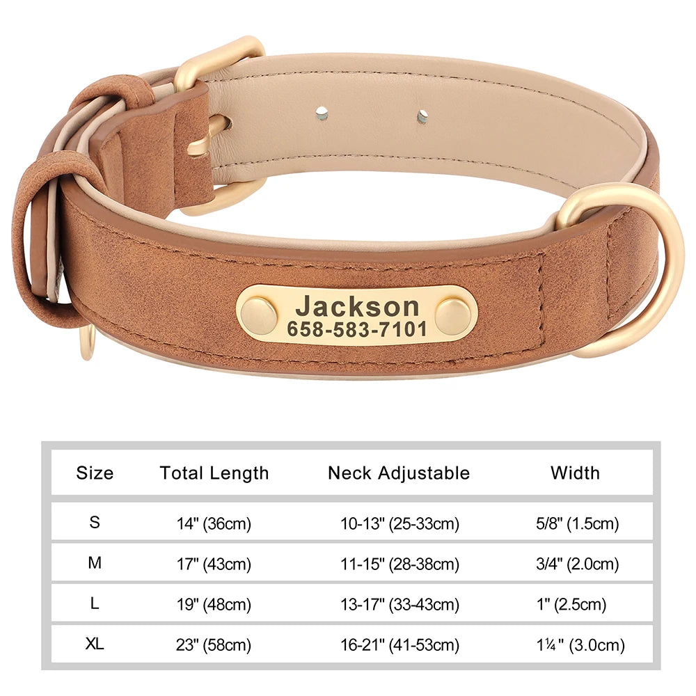Personalized Dog Collar – Custom Engraved PU Leather
