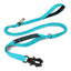 Reflective Shock-Absorbing Dog Leash – Tactical Bungee Lead with Car Seatbelt Clip for Large Dogs
