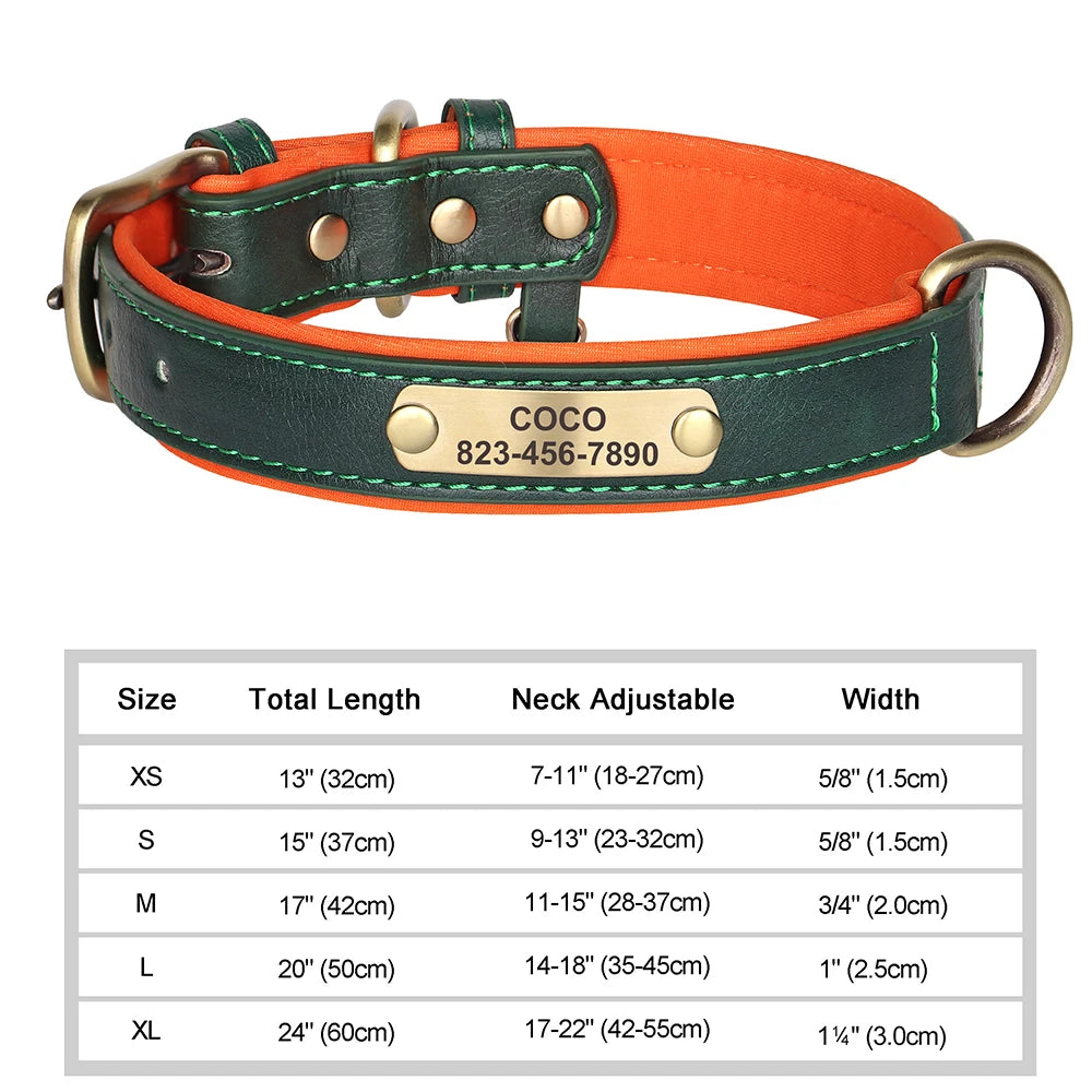 Personalized Dog Collar – Custom Engraved PU Leather