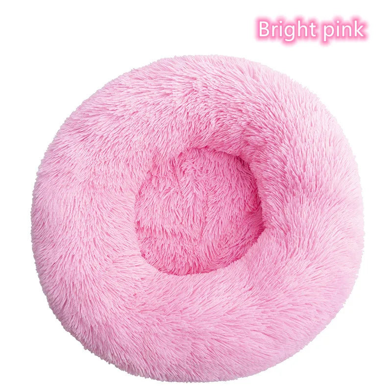Super Soft Plush Cat Bed – Washable Donut Bed for Deep Sleep & Calming Comfort
