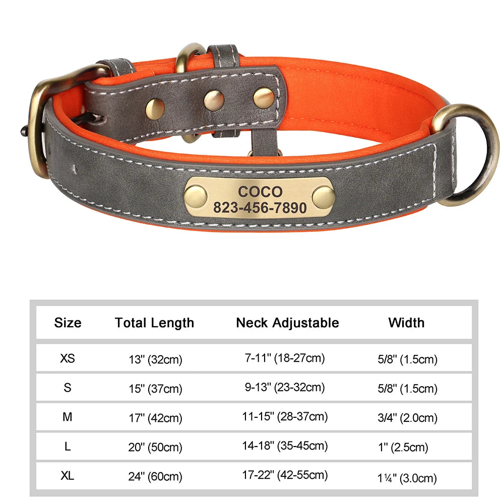 Personalized Dog Collar – Custom Engraved PU Leather