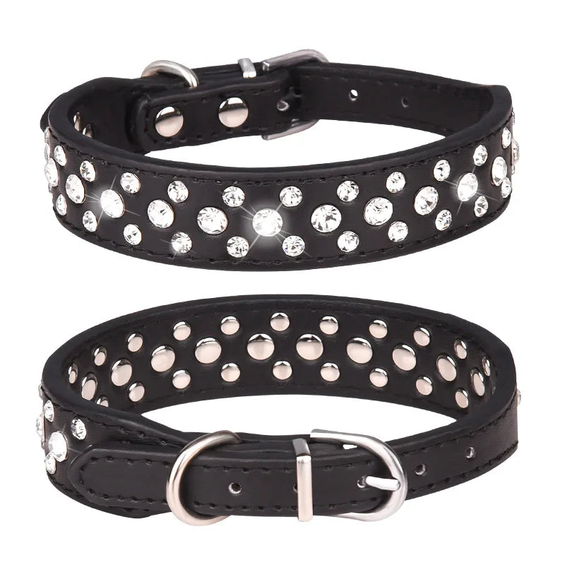 Adjustable Rhinestone Pet Collar – Small Dogs & Cats