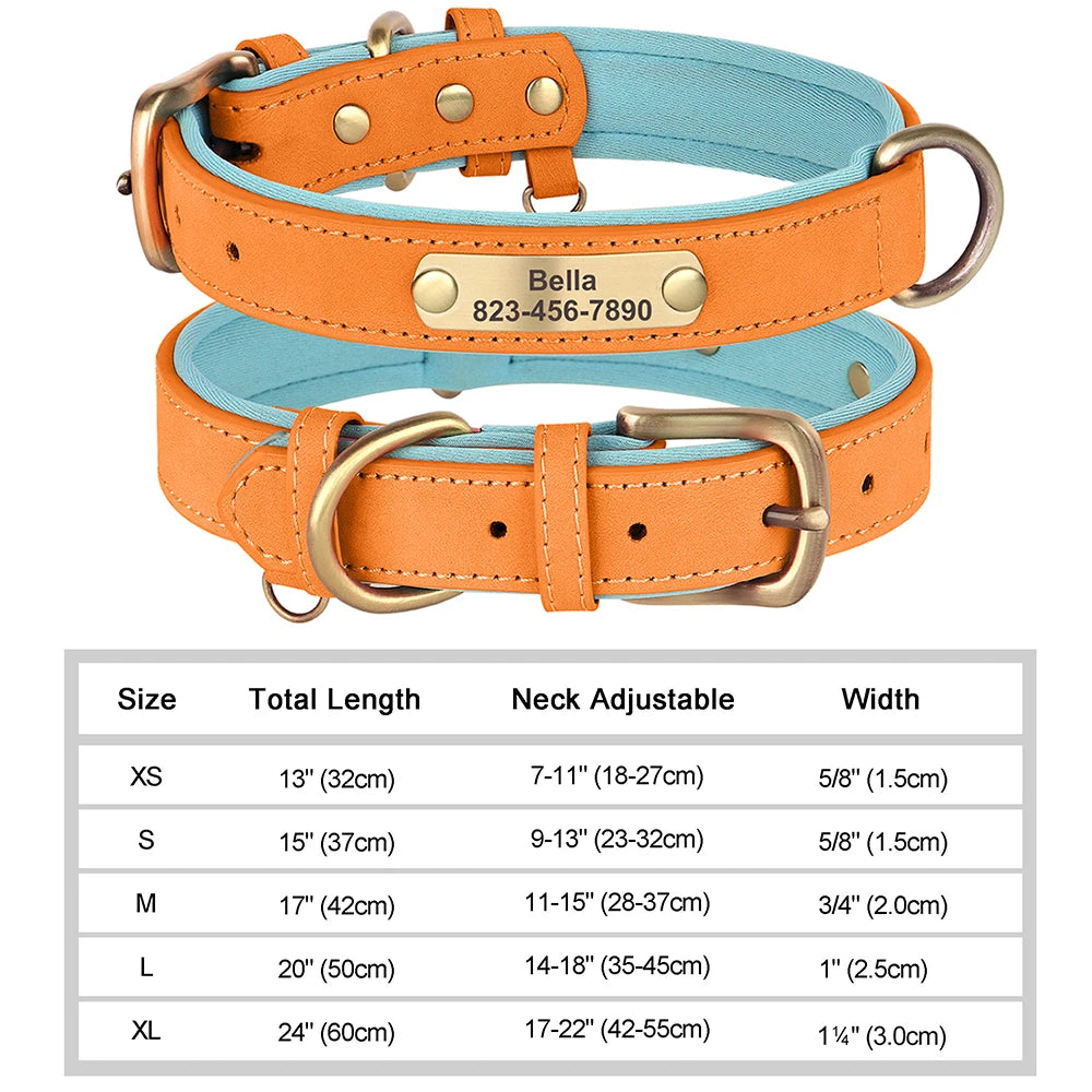 Personalized Dog Collar – Custom Engraved PU Leather