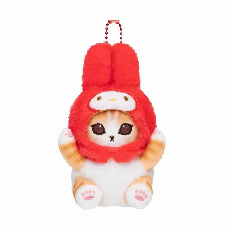 Kawaii Mofusand x Sanrio Plush Keychain – Hello Kitty, Kuromi & Hanyodon Backpack Pendant