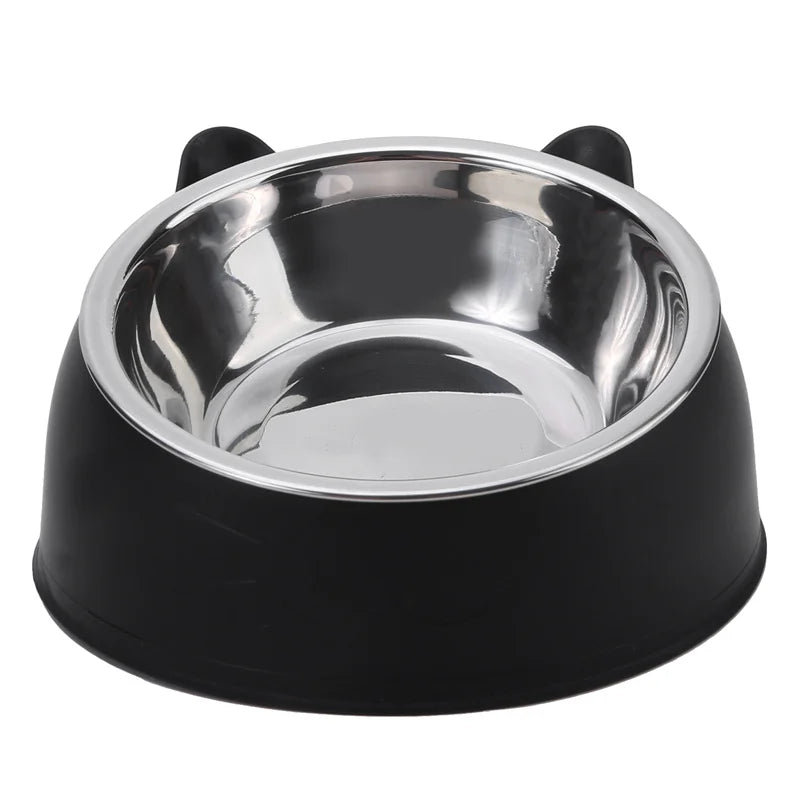 Creative Inclined Cat Bowl – Stainless Steel Feeder for Kittens & Puppies