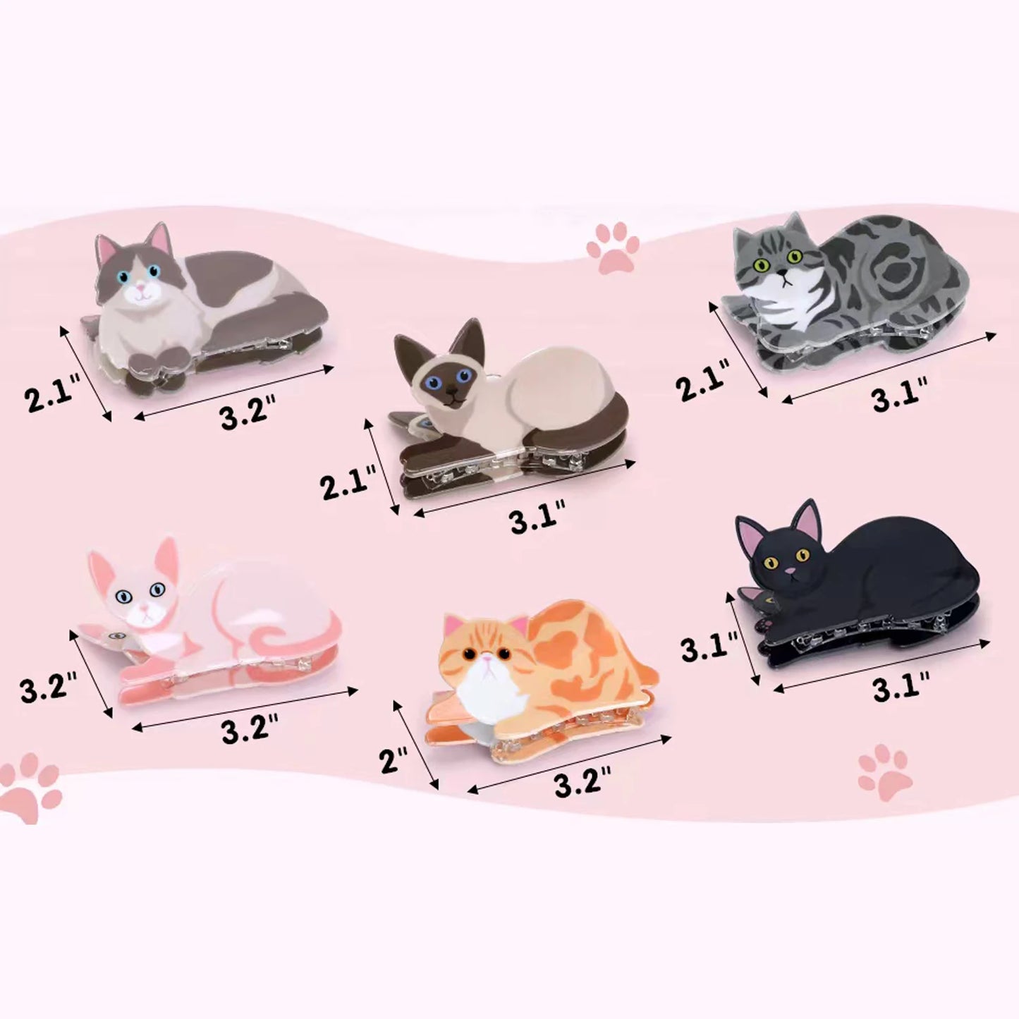 Cute Cat Hairpin – Stylish Clip for Short & Long Hair, Girls, Students & Gifts