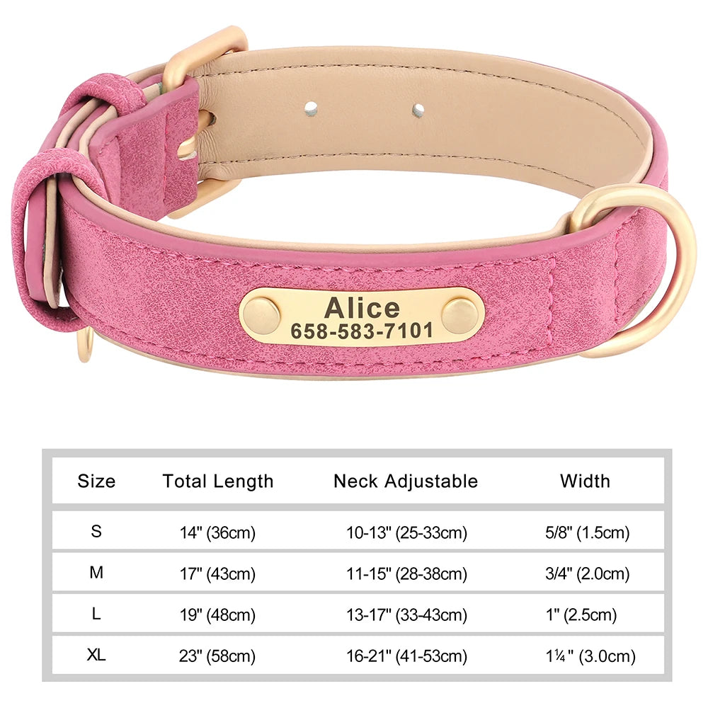 Personalized Dog Collar – Custom Engraved PU Leather