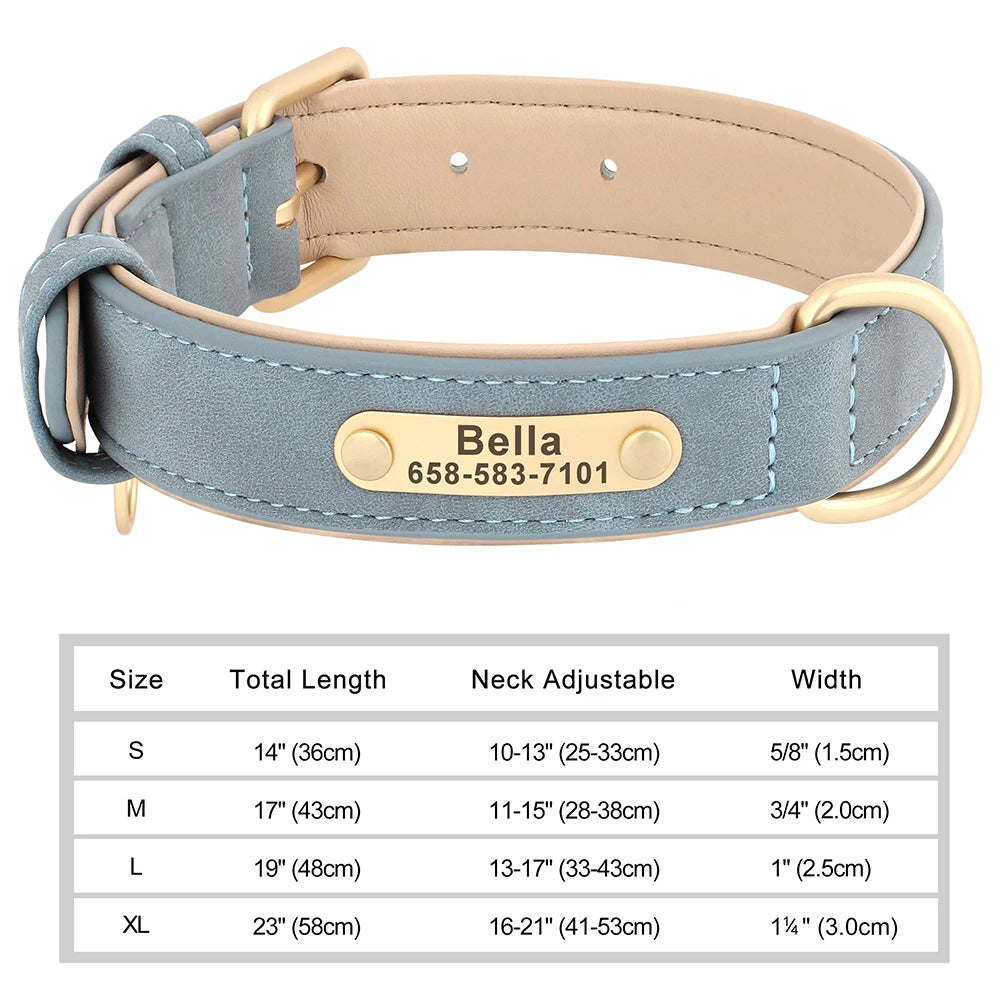 Personalized Dog Collar – Custom Engraved PU Leather
