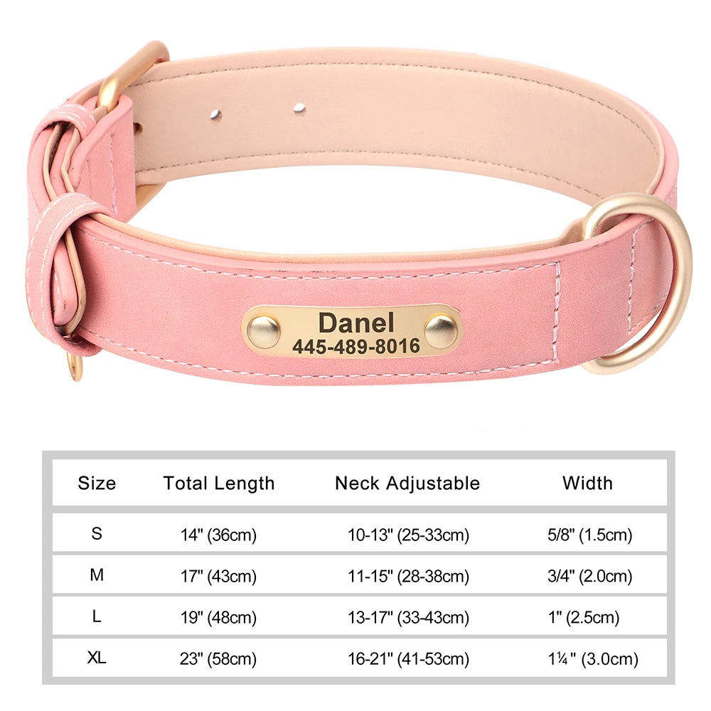 Personalized Dog Collar – Custom Engraved PU Leather