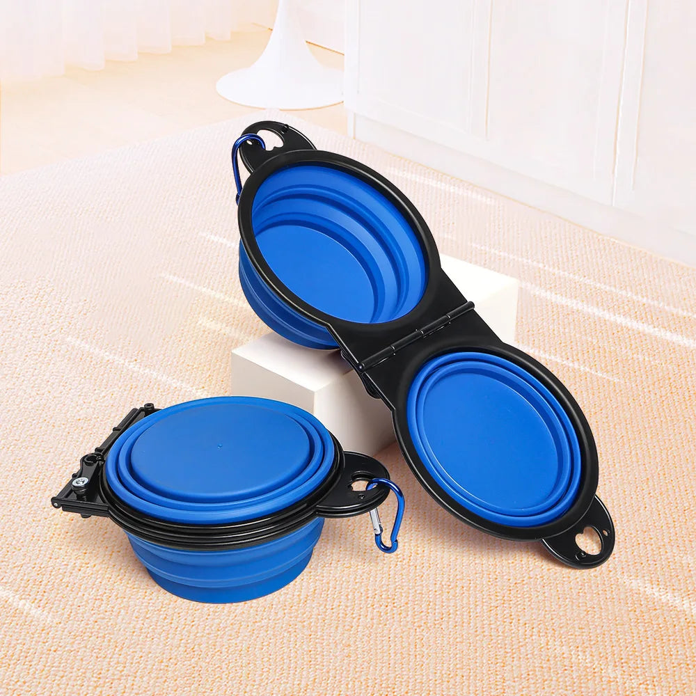 2-in-1 Foldable Pet Travel Bowl – Dual Feeding & Drinking Bowl for Dogs & Cats
